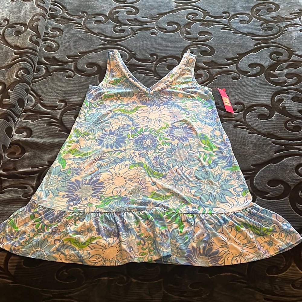 Lilly Pulitzer Camilla V-neck dress Frenchie blue suns out az small